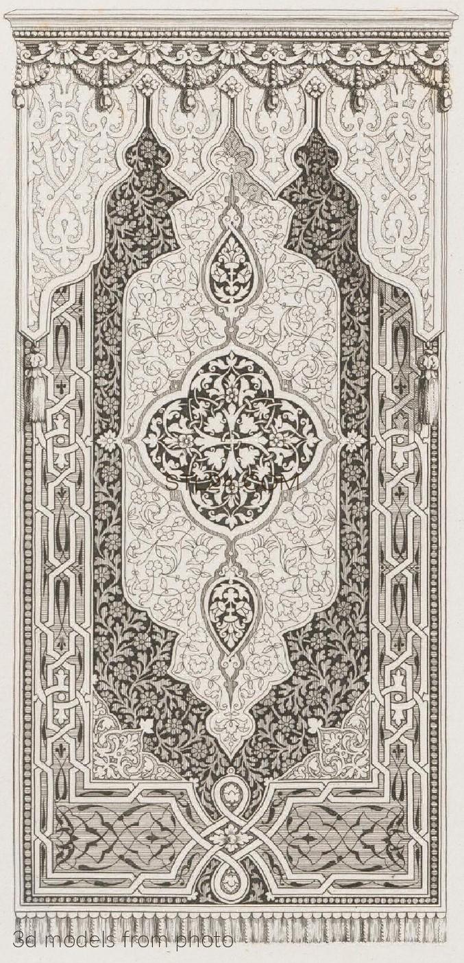 Панели резные (CARVED PANEL_0559 -  | 3D model 3DSMAX / OBJ / STL) 3D модель для ЧПУ станка